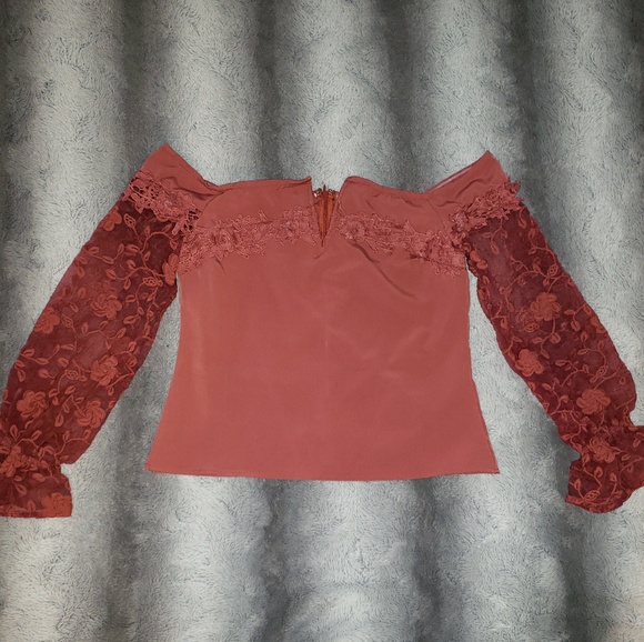 😻😻 S/M/L GORGEOUS MAUVE V-WIRE FLORAL APPLIQUE - Picture 2 of 6